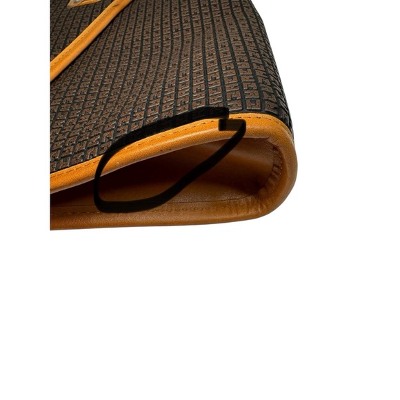 Vintage TED LAPIDUS Paris Embossed Leather Monogram Envelope Clutch Bag 9x15.5 - Picture 14 of 15